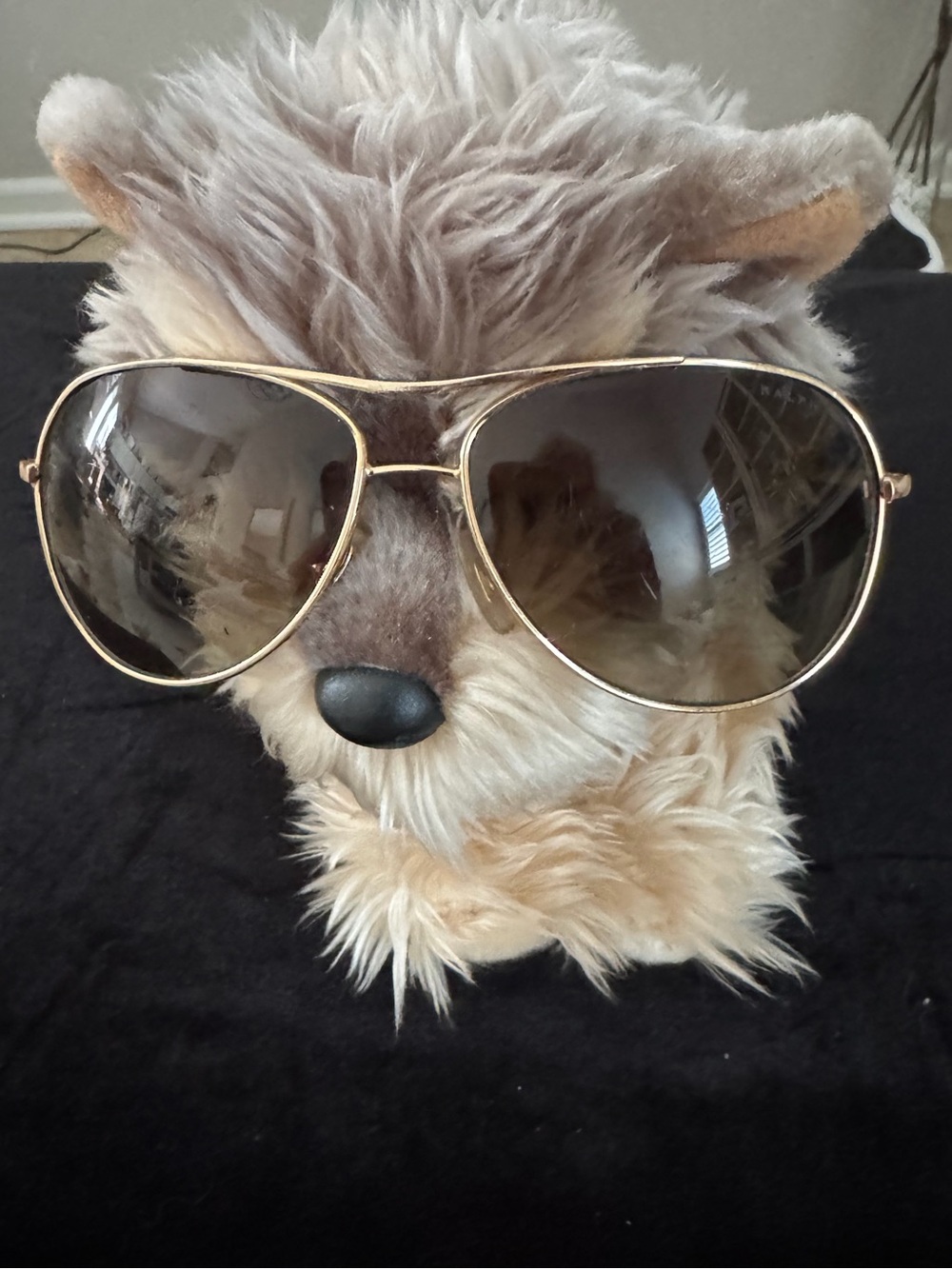 Ralph Lauren Gold Aviator Style Sunglasses with Black Lens